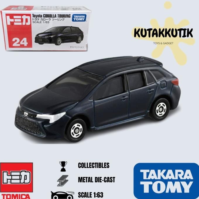 豐田 Hitam Tomica Toyota Corolla Touring 黑色壓鑄玩具車 24 號
