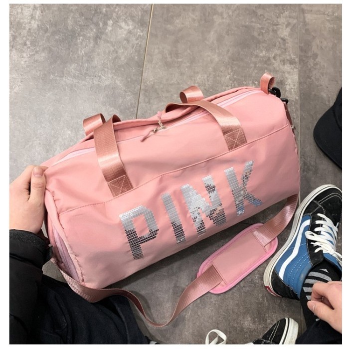 Victoria Secret Vs 粉色亮片健身包進口旅行包