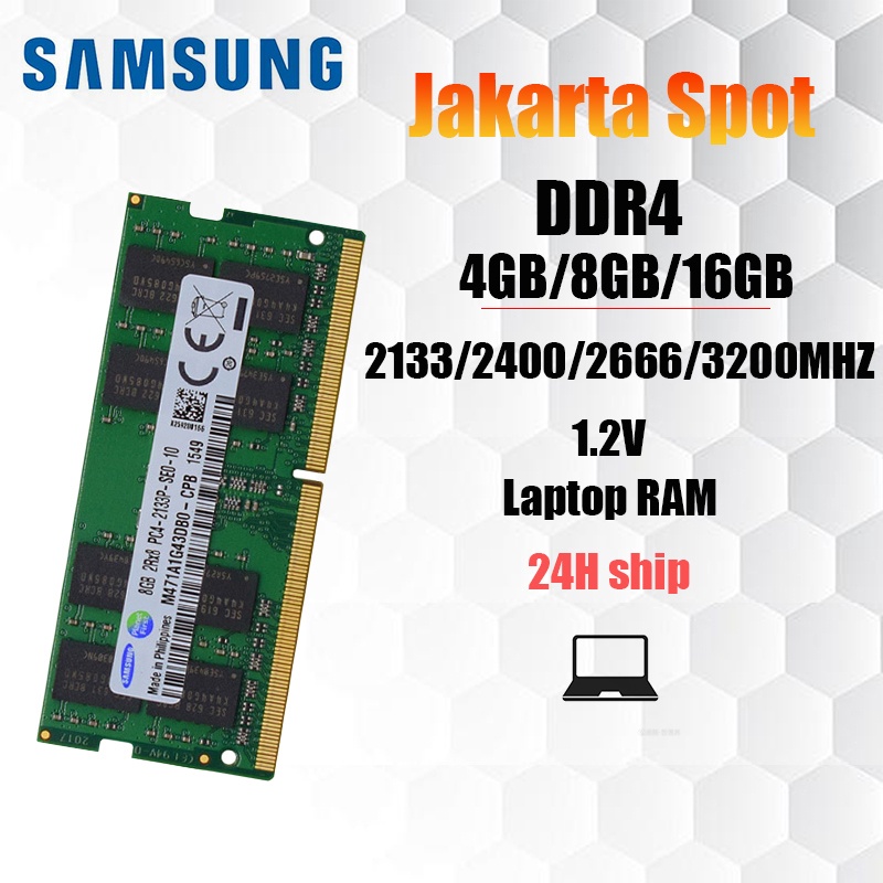 SAMSUNG 適用於筆記本的 4GB/8GB/16GB 三星筆記本電腦 RAM DDR4 2400 2666 3200