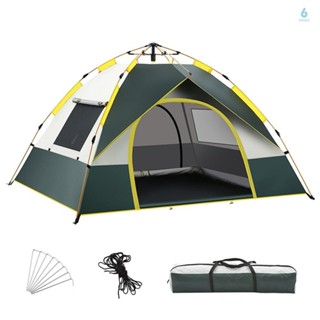 Tenda 圓頂帳篷露營 3-4 人戶外帳篷快速設置戶外帳篷防風防雨紫外線保護帶 2 門 2 窗戶外露營登山沙灘背包