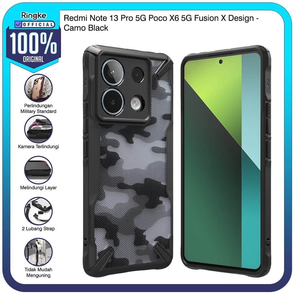 保護套 Ringke Redmi Note 13 Pro 5G Poco X6 5G Fusion X 迷彩黑色