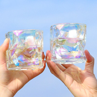 一個兩個杯子日本山崎風格岩石玻璃 190ml 多色 L200