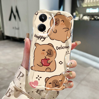 外殼 HP 適用於 Realme 10 外殼外殼 HP Wave 外殼軟殼矽膠外殼水豚圖案 Happy ones Kas