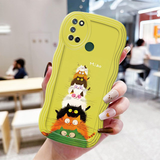 外殼 HP 適用於 Realme 7i C17 手機殼軟殼 HP 保護套新款時尚貓紋手機殼矽膠保護套