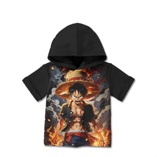 一件兒童連帽衫 T 恤 3D 動漫衣服 BH-OnePiece-1-designWD 適合 1-12 歲