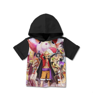 一件兒童連帽衫 T 恤 3D 動漫衣服 BH-OnePiece-12-designWD 適合 1-12 歲