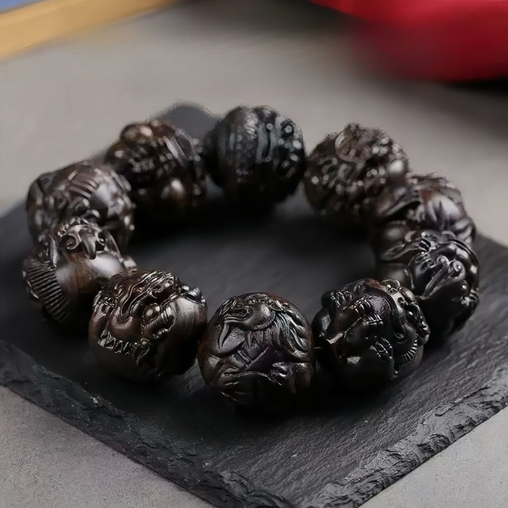 HITAM 男士沉香黑棋霸王龍手鍊