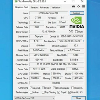 Vga 英偉達 Geforce Gt210 1Gb Ddr3
