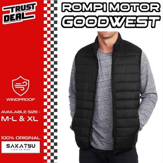 GOODWEST 羽絨背心加厚防風摩托車旅遊冬季夾克背心