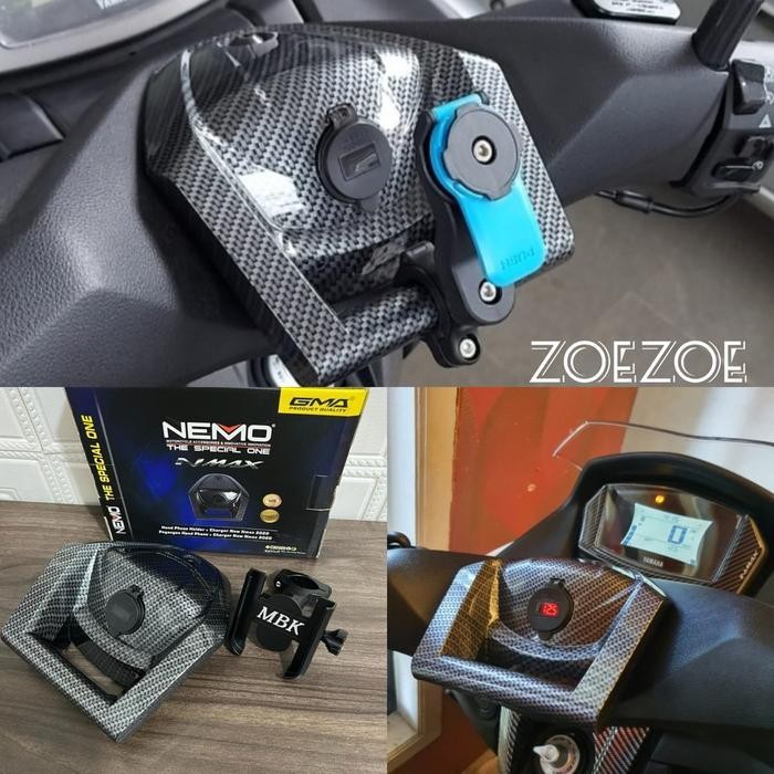 NEMO COVER 車把 LID PLUS USB 充電器和摩托車車把 HP 支架支架 NMAX 155 全新 202