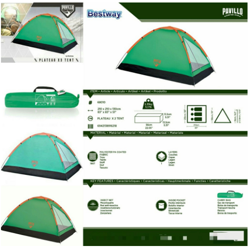 Tenda Bestway PLATEAU X3 帳篷山地露營帳篷
