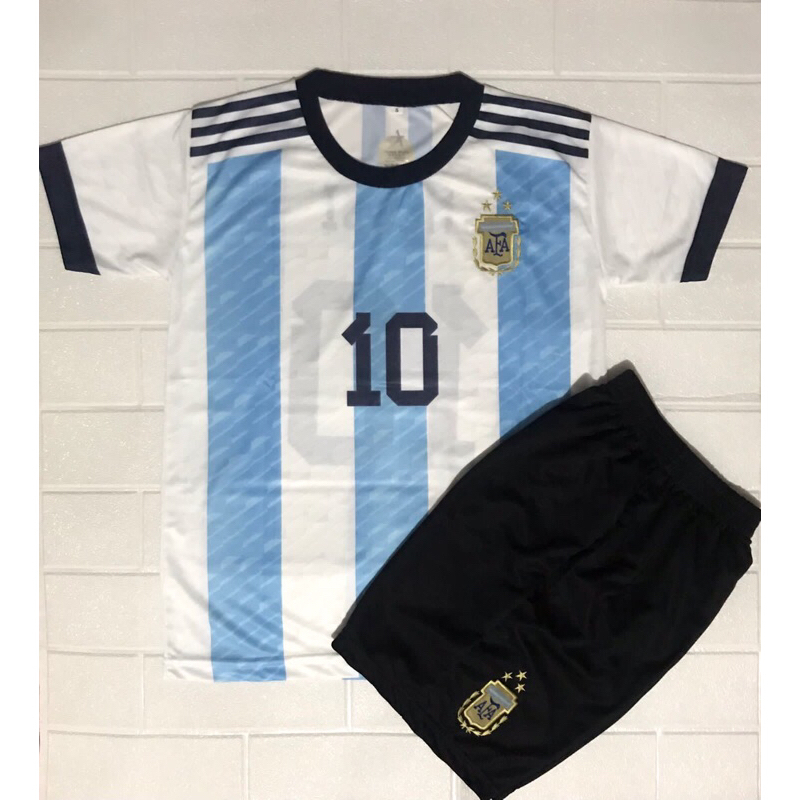 球衣 MESSI ARGENTINA 標誌刺繡適合 6-10 歲兒童