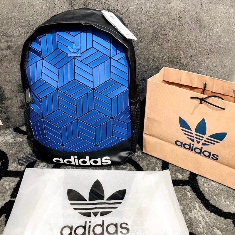 愛迪達 三宅一生 背包 ADIDAS ISSEY MIYAKE 反光全新藍色全套