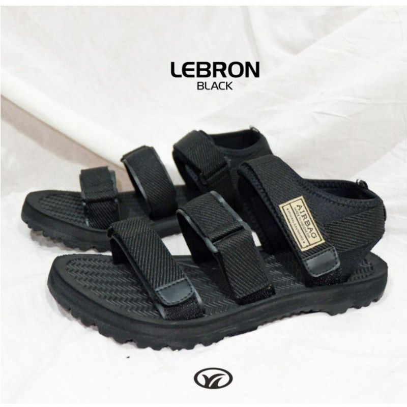 Airbag Lebron 黑色高級山地涼鞋男士山地涼鞋拖鞋防滑涼鞋最新山地涼鞋
