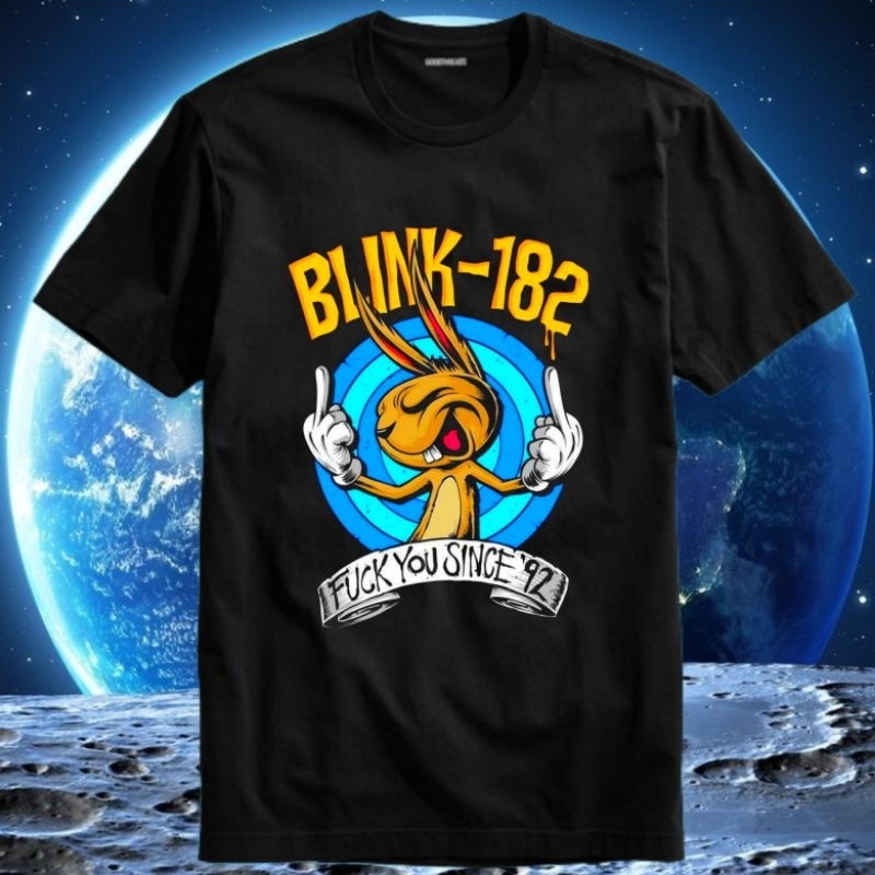 Baju Kaos T 恤男士男孩女孩中性樂隊 Blink 182 自 92 年以來圖標鄰里佛像柴郡貓國家演示灌腸劑演示