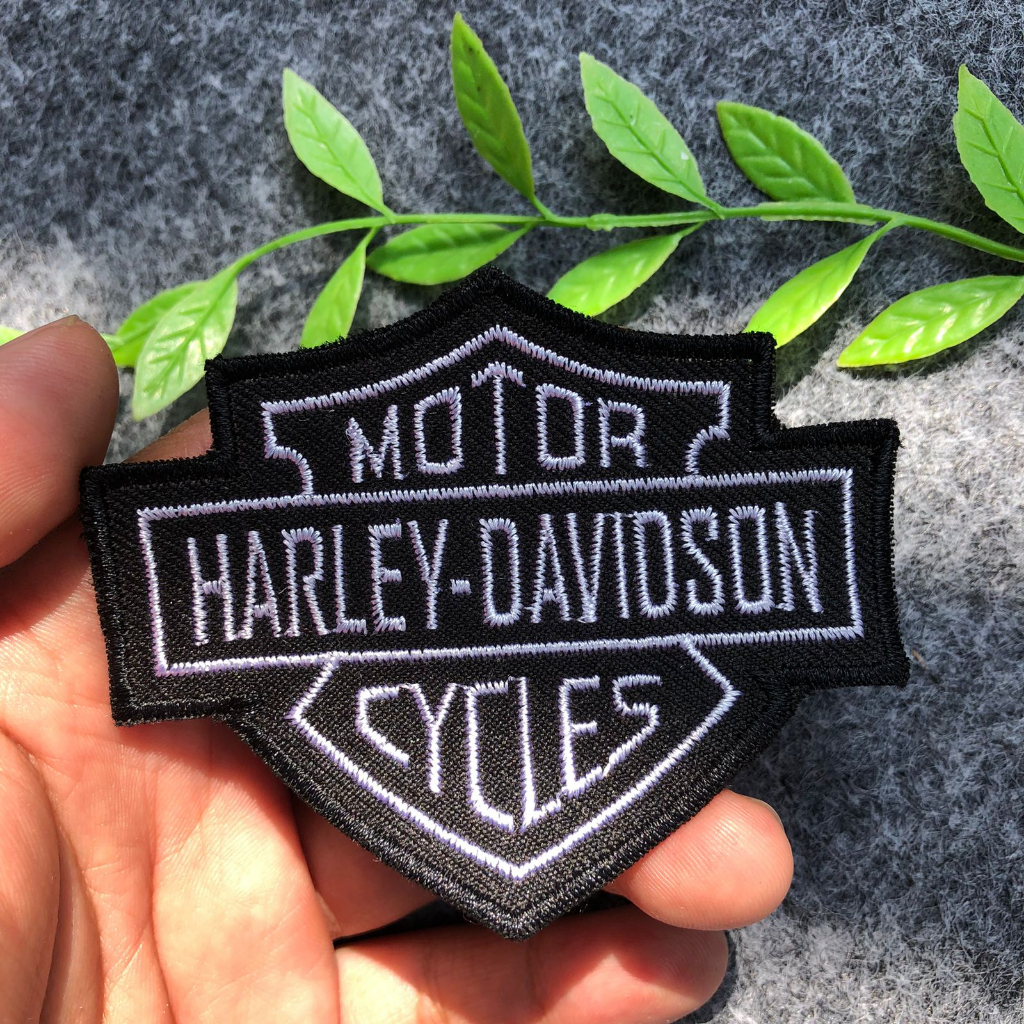 HARLEY DAVIDSON 新藝術補丁標誌哈雷戴維森摩托車黑色白色標誌刺繡縫紉酷