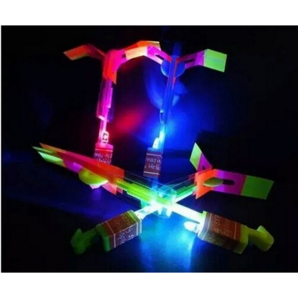 3 件裝玩具彈弓 LED 螺旋槳 KITIRAN 點亮風按扣 LED 螺旋槳燈