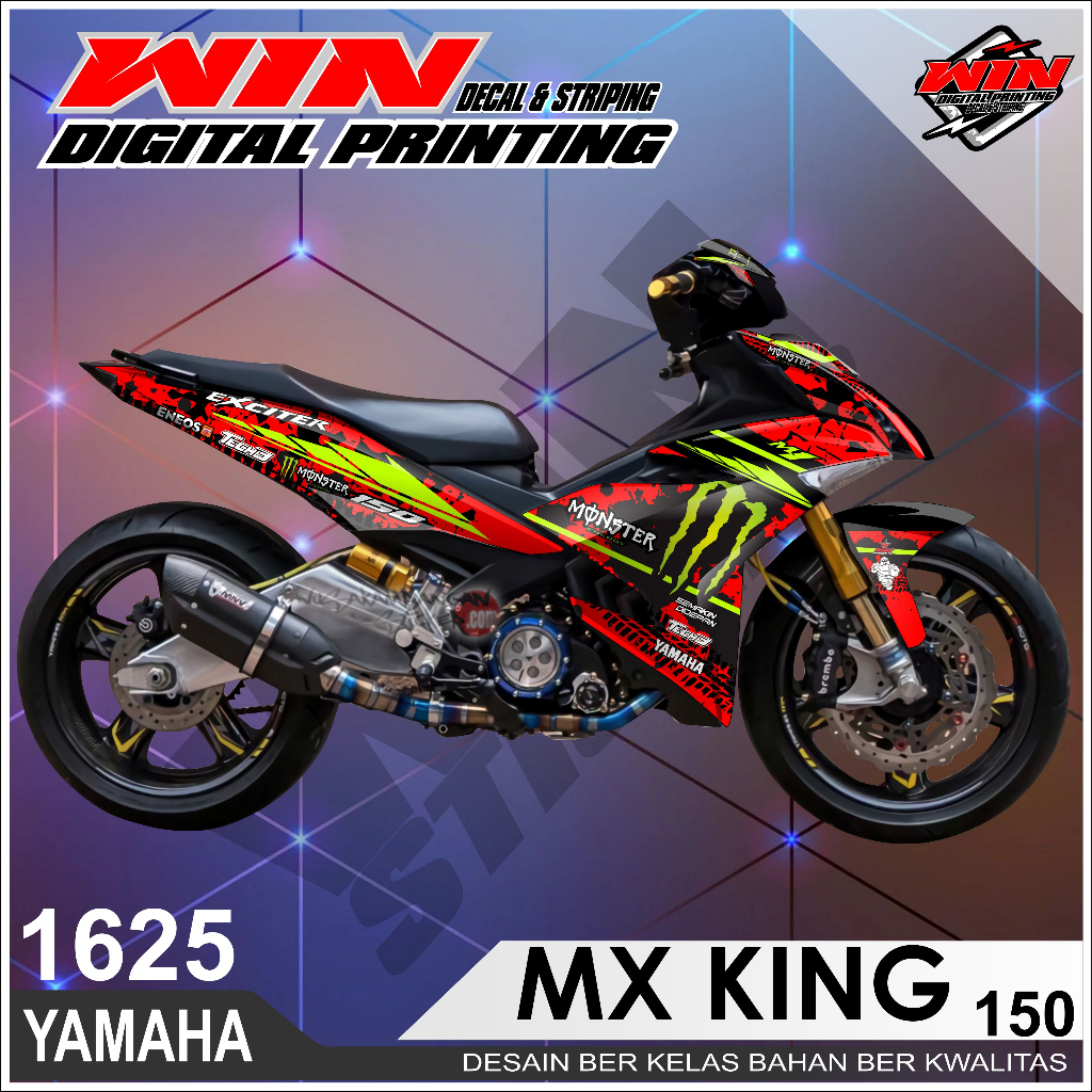 山葉 雅馬哈 Mx King 150 摩托車全身貼紙貼花 Monster Vector 設計