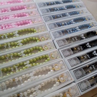 珍珠 Tasbih 紀念品 33 雲母由朝覲副朝包裝紀念品婚禮紀念品