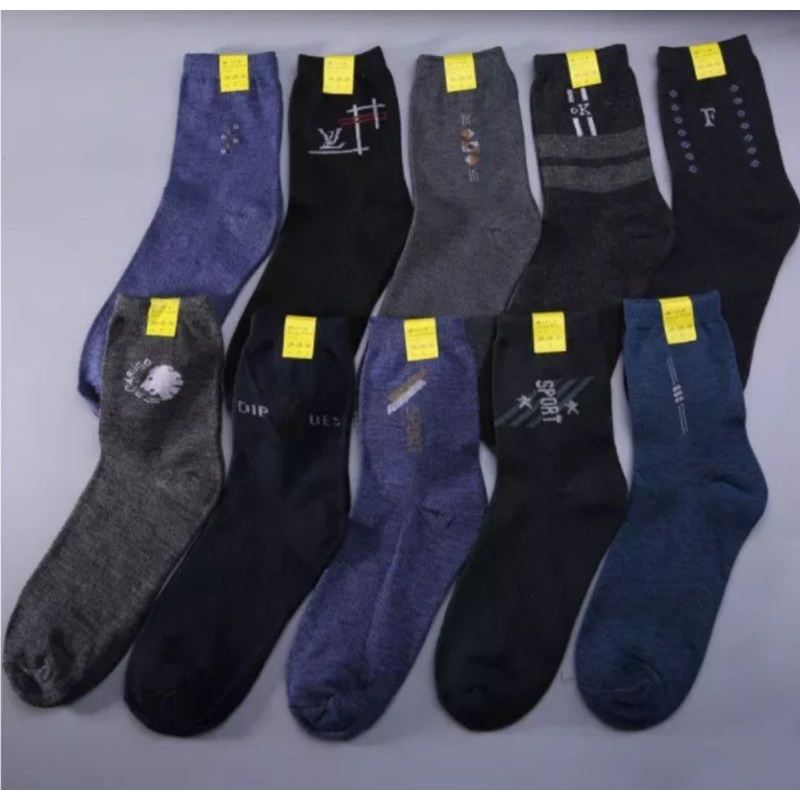 批發12雙男襪/襪子襪子隨機顏色圖案