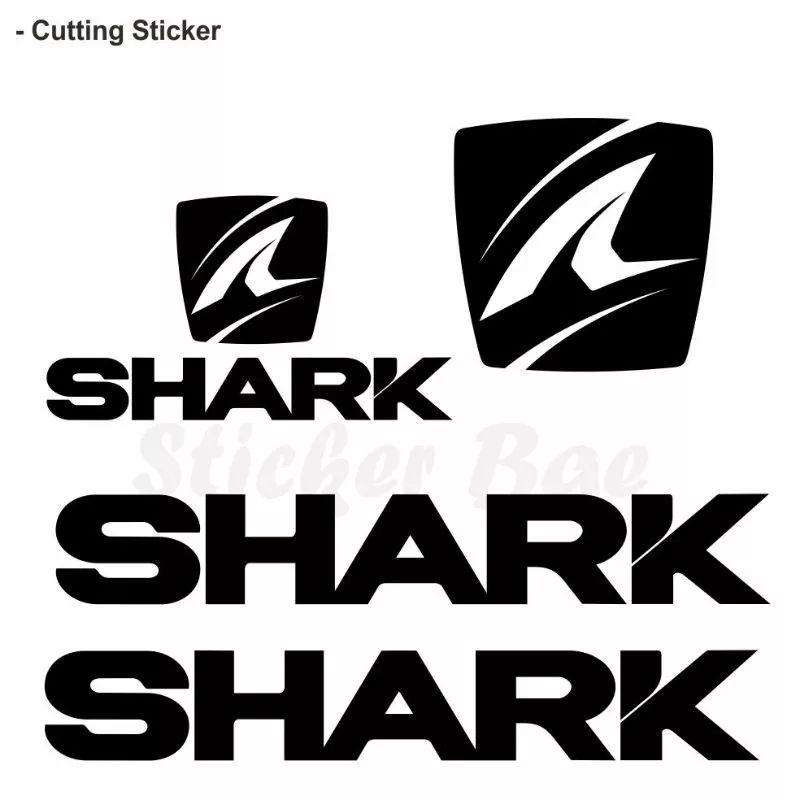 鯊魚頭盔貼紙套裝切割貼紙