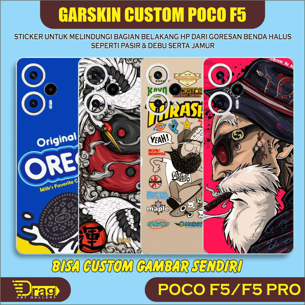 XIAOMI 貼紙 Garskin 小米 POCO F5 F5 Pro 皮膚定制抗真菌圖像