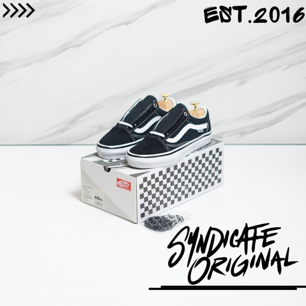 范斯 Vans Old Skool Pro Skate 黑色白色 Sepatu