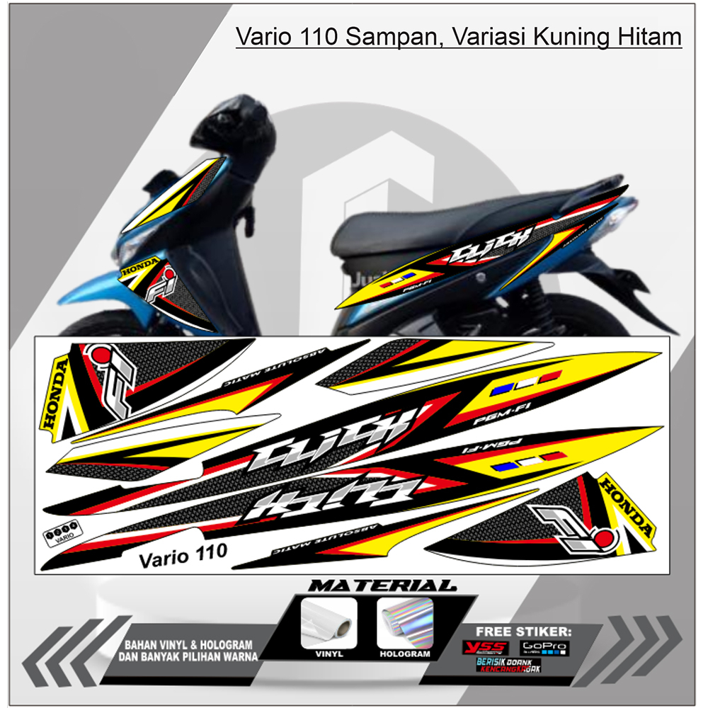 全新 VARIO 125/150 2018-2020 變化條紋貼紙|Vario 摩托車飾板|透明 VARIO 摩托車貼紙