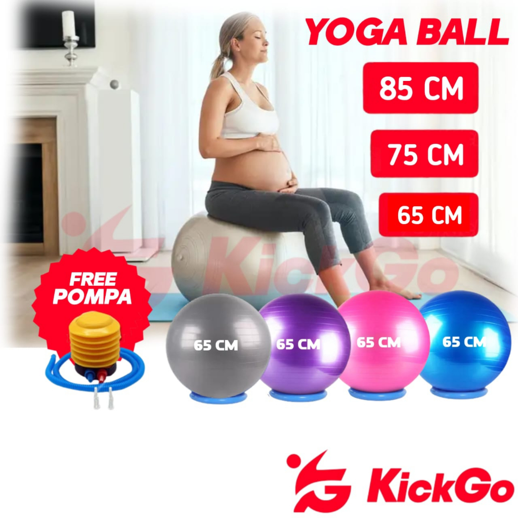 Kickgo 瑜伽球 Gymball 氣球運動瑜伽健身房孕婦 65cm 75cm 85cm 免費免費泵
