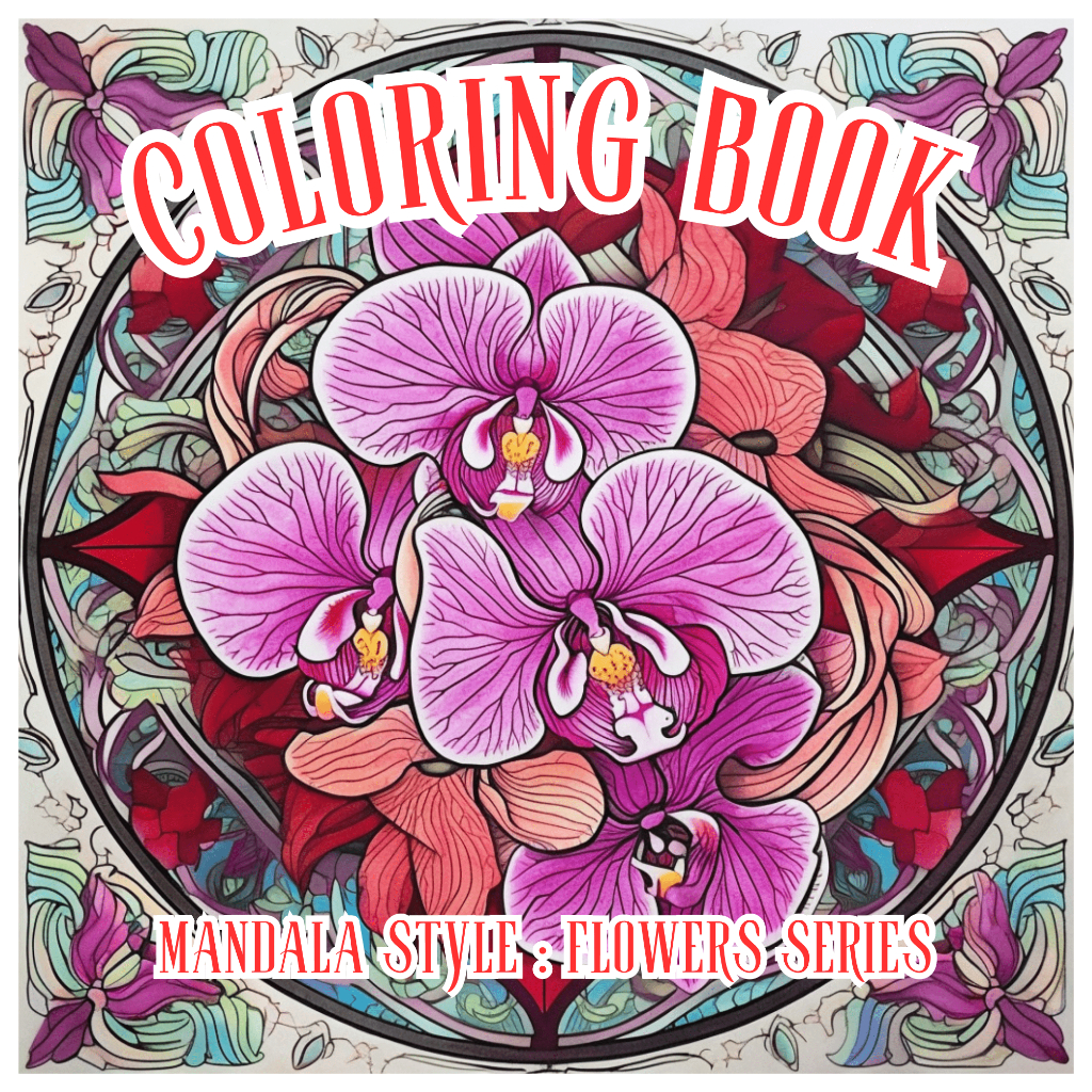 曼陀羅風格著色書花卉系列適用於所有類型的著色工具
