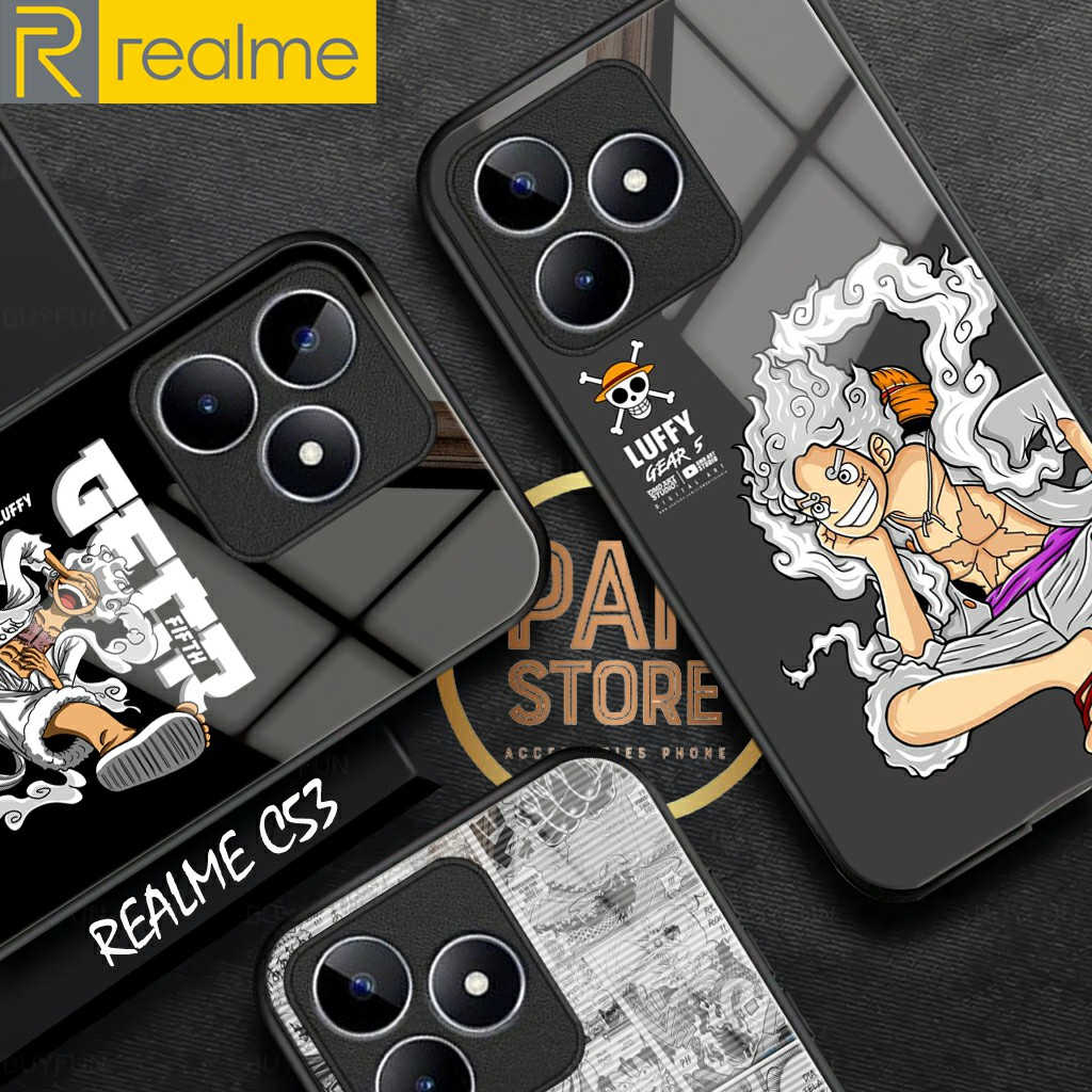 軟殼光面玻璃 Realme C53 2023 Luffy gear 5 手機殼 C53 手機保護膜手機配件手機殼 Rea