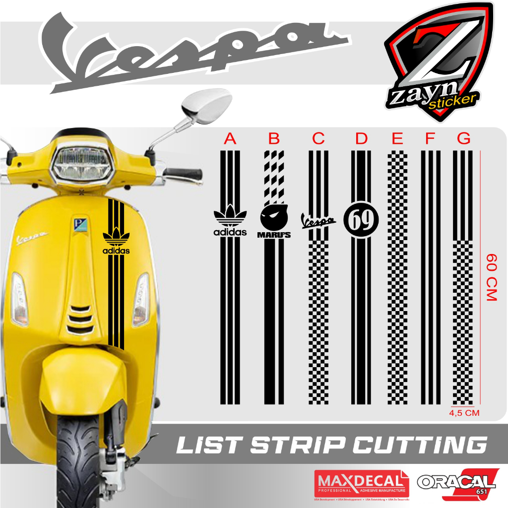 Lis 列表條貼紙標誌切割 VESPA 等