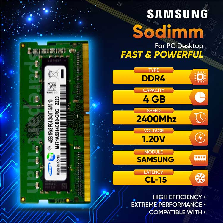 SAMSUNG 筆記本電腦內存三星 DDR4 4GB PC4-2400T Sodimm 全新