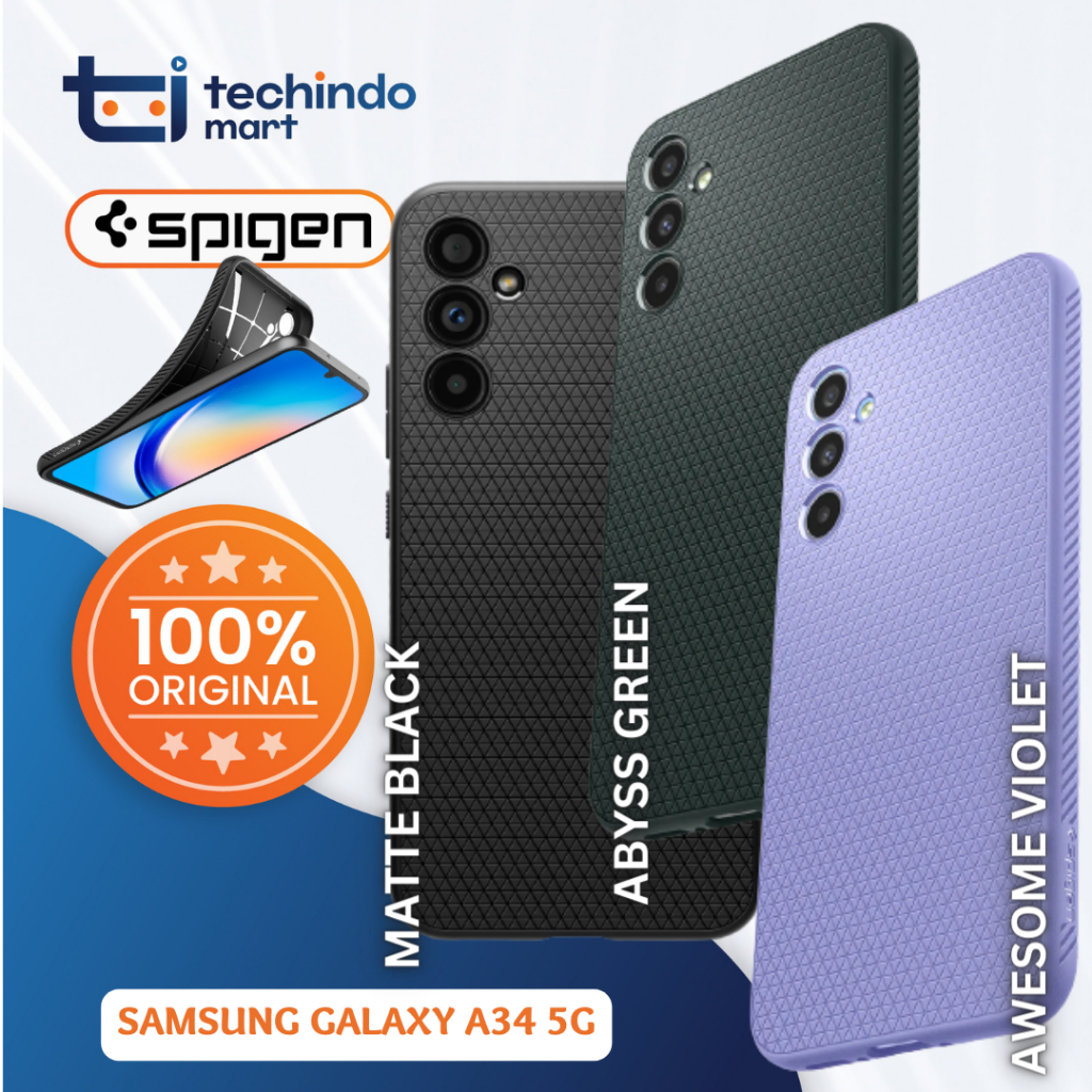 SAMSUNG 手機殼三星 Galaxy A34 Spigen Liquid Air 軟殼 TPU 保護殼