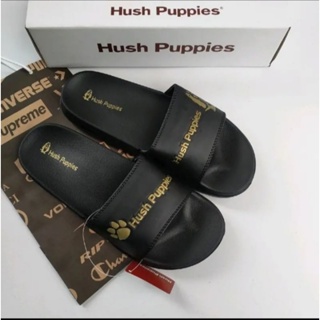 HUSH PUPPIES Hitam Hush 小狗校隊涼鞋男士女士黑金