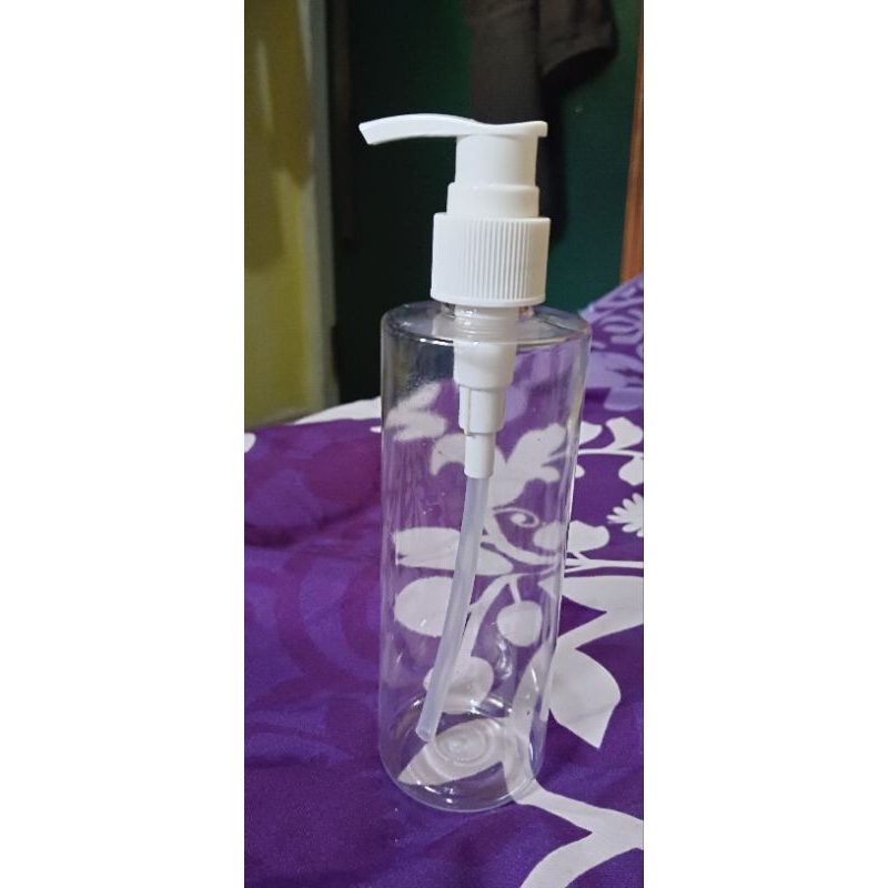PUTIH 250ml 液體皂/乳液擠壓泵瓶帶白蓋