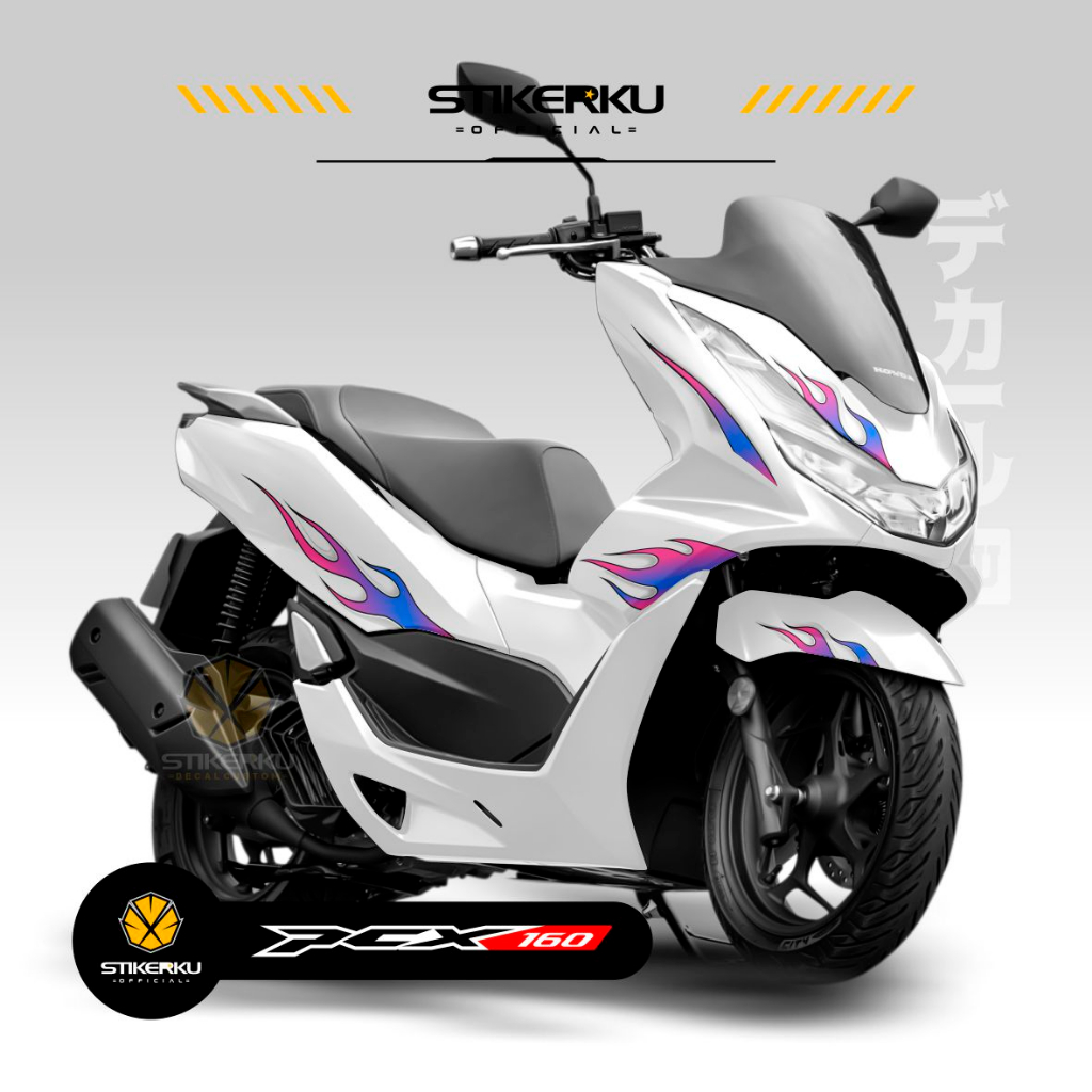條紋 HONDA PCX 160 圖案 2 火版全新貼紙 PCX160 ABS 貼紙 PCX 庫存貼花貼紙
