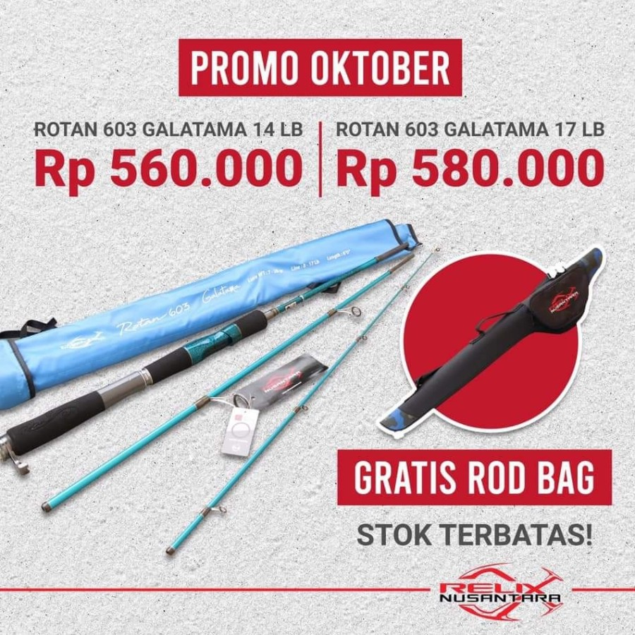 藤製釣魚竿 603-14 磅和 17 磅 Relix Nusantara Empang 和 River 旅行竿