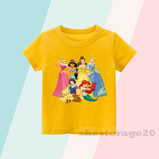 迪士尼公主兒童 T 恤迪士尼公主女孩衣服