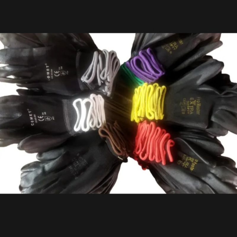 Hitam 批發 12 雙 plam fit 工作安全手套 comet shima 品牌黑色