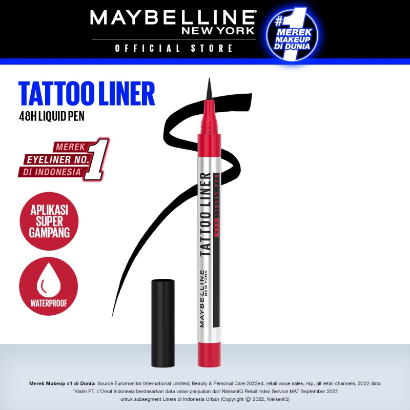 MAYBELLINE 美寶蓮紋身線筆 48 小時液體筆眼線筆防水化妝