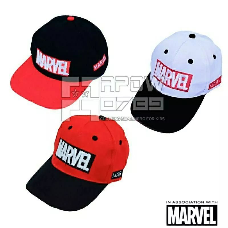 各種顏色和選擇的最新 Marvel 印花男孩刺繡帽子