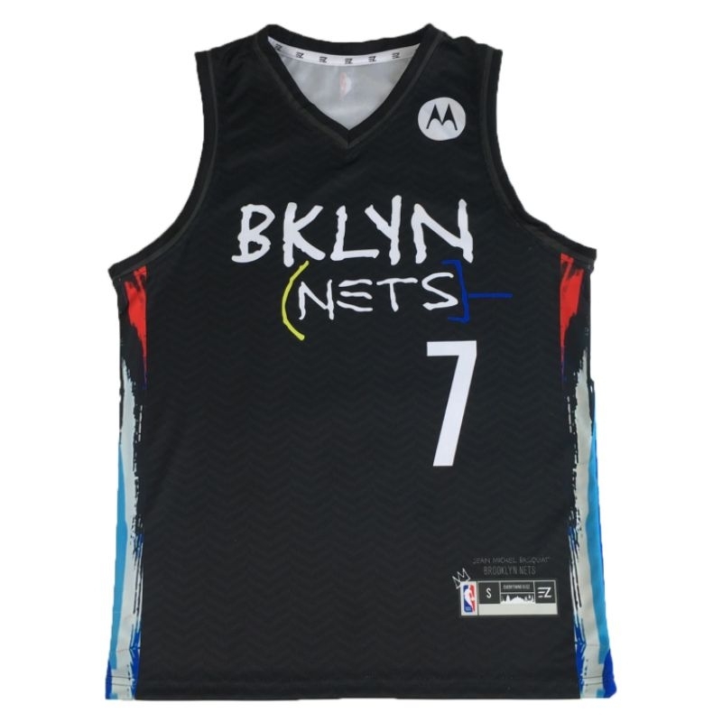 Hitam Kevin Durant Broklyn Nets 7 籃球球衣黑色 NBA T 恤