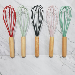 Bakers Whisk 手動麵團打蛋器矽膠木柄 25 釐米
