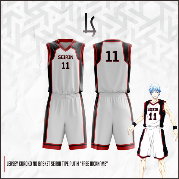 Putih Kuroko No Basketball Team Seirin Tpe 白色球衣全印免費暱稱