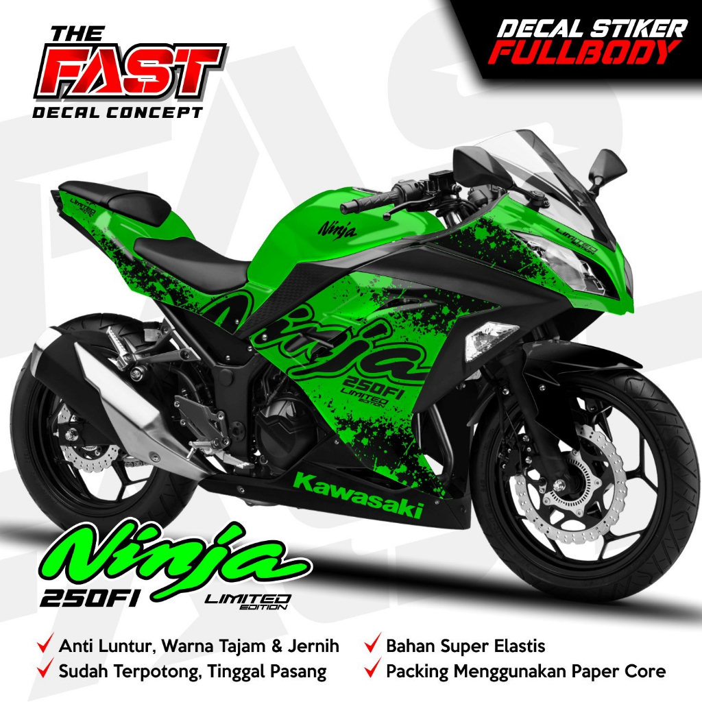 最新貼花 Ninja Fi 250 全身賽車貼紙全身賽車貼紙 Kawasaki Ninja Fi 250cc Ducat