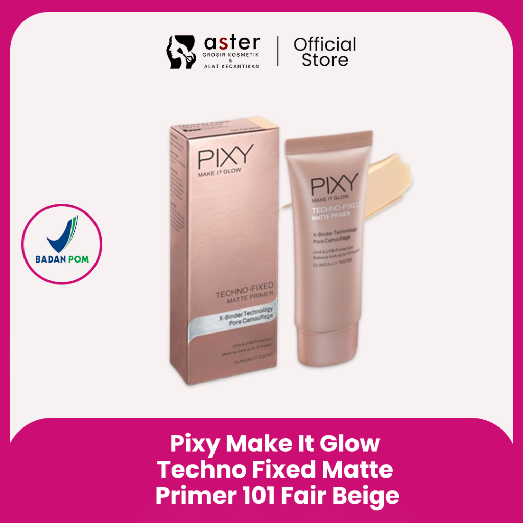 Aster Cosmetics Pixy Make It Glow Techno 固定啞光底漆 101 公平米色