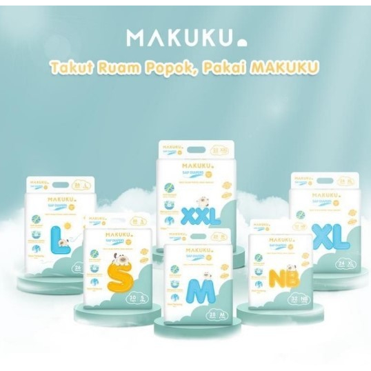 Makuku SAP 紙尿褲舒適合身褲/膠帶 NB/S/M/L/Xl/XXL 超幹薄嬰兒紙尿褲