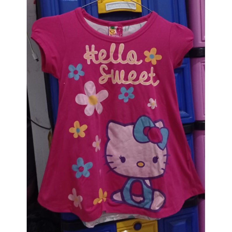 Preloved HELLO KITTY 兒童 T 恤 5K