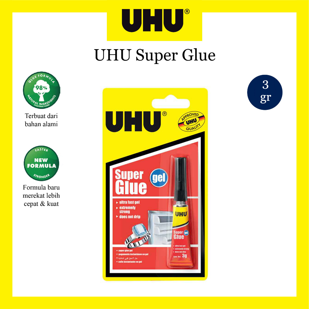 Glue Uhu Super Glue Gel Blister 3 克粘合劑德國原裝製造